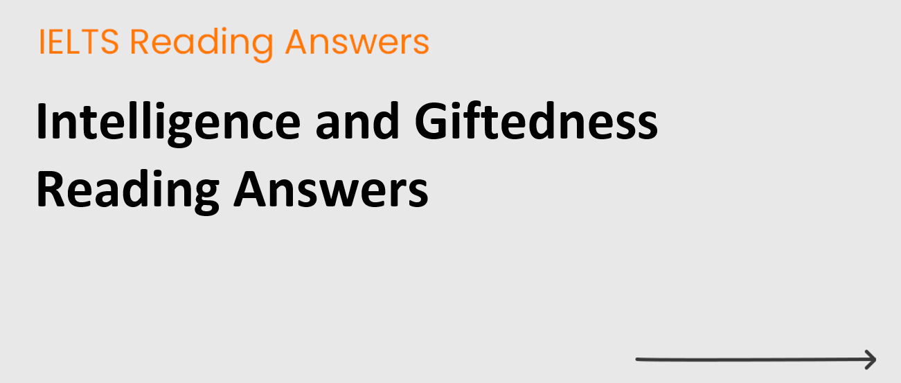 Intelligence and Giftedness Reading Answers